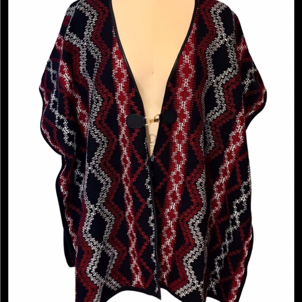Tommy Hilfiger Red and Navy Poncho
